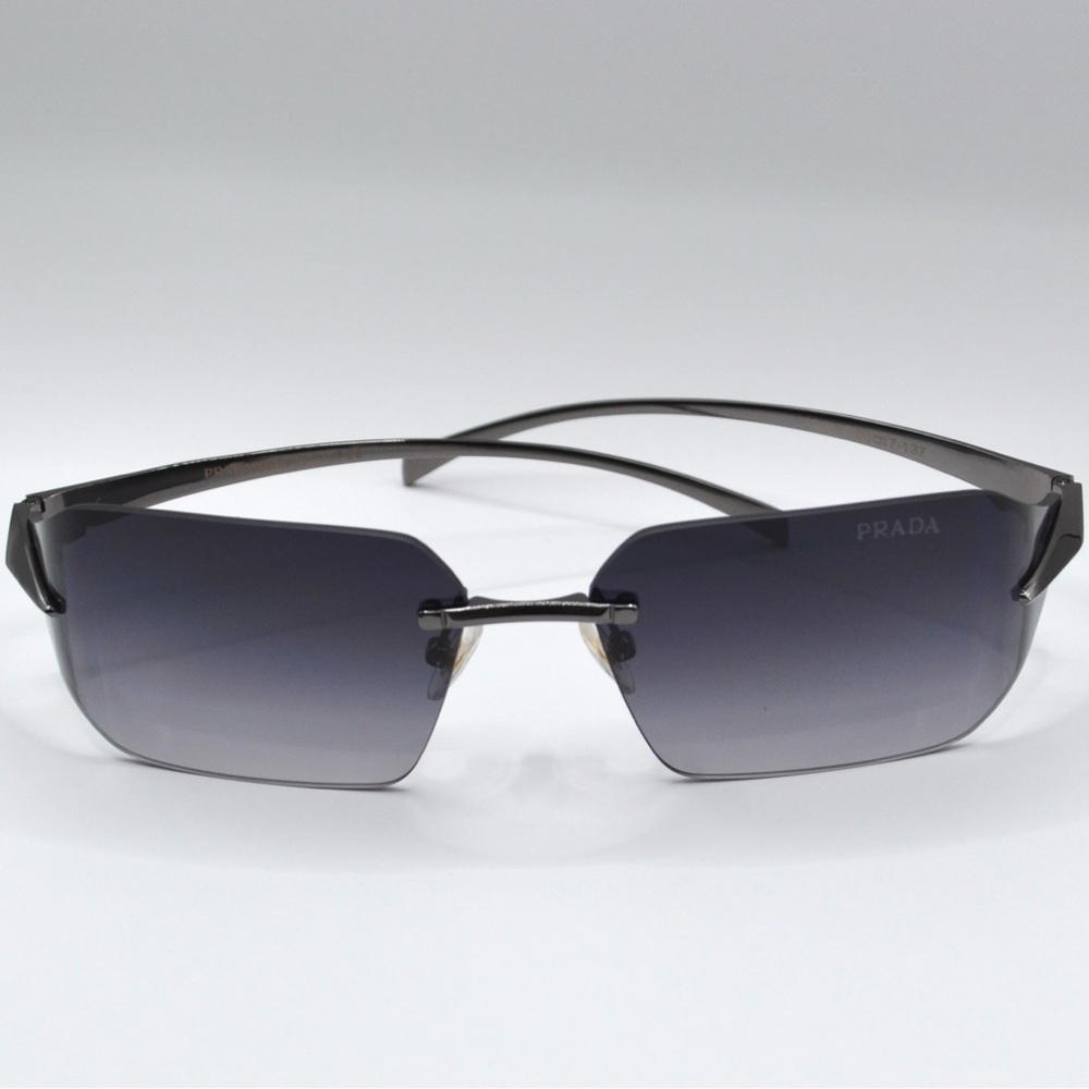 Prada Women’s Rimless Sunglasses | Silver | Minor Unnoticeable Scratch | New - Picture 9 of 14